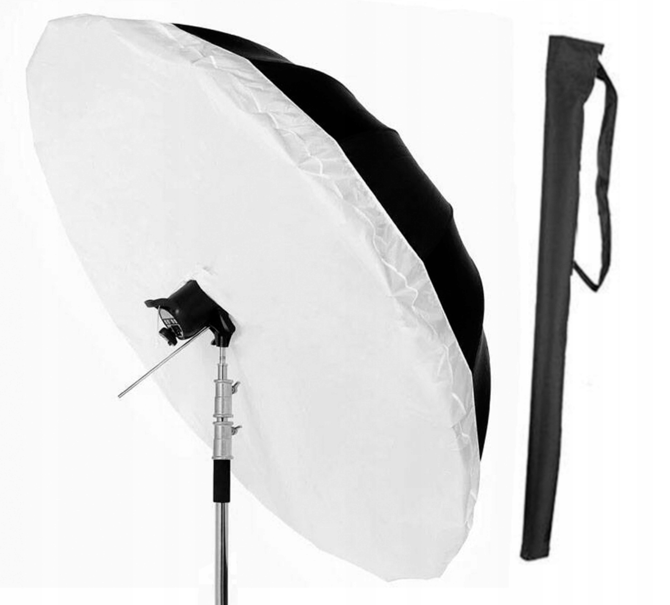 Deštník Studiový Stříbrný 180 cm 185 cm S Difuzorem Skleněné Vlákno