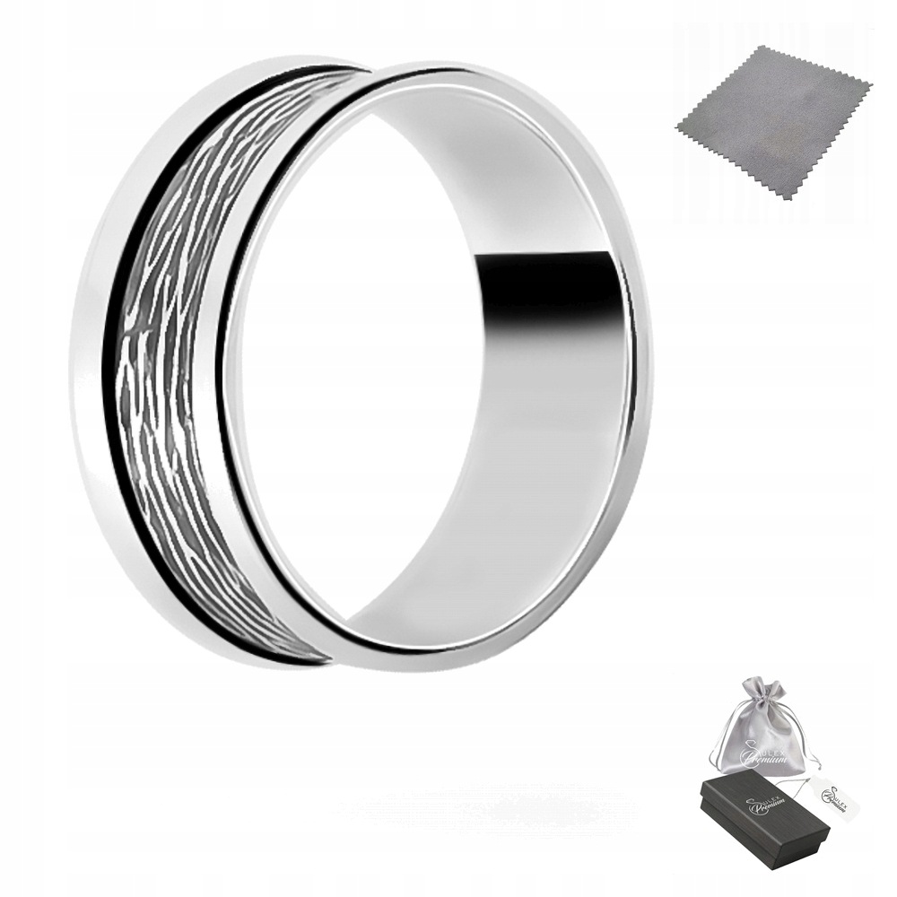 Elegantní snubní prsten s oxidovaným proužkem Stříbro ryzost 925 šířka 7 mm vel. 11
