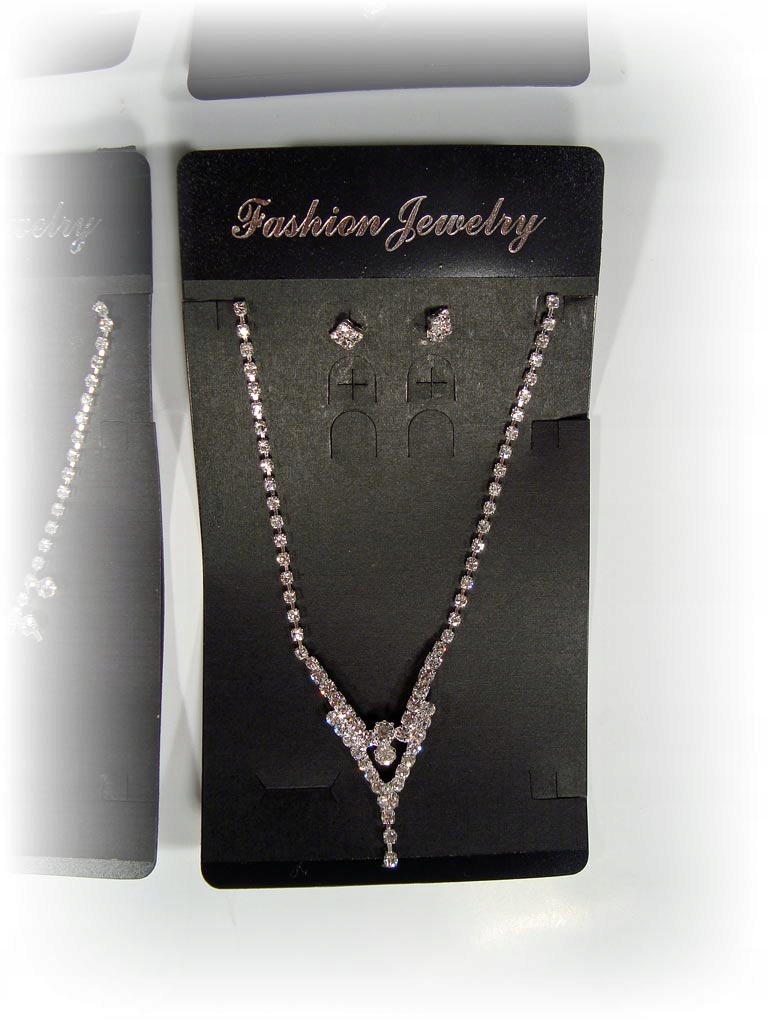 NASZYJNIK CYRKONIE KOLCZYKI KOLIA ŁAŃCUSZEK KOMPLE Motyw inny