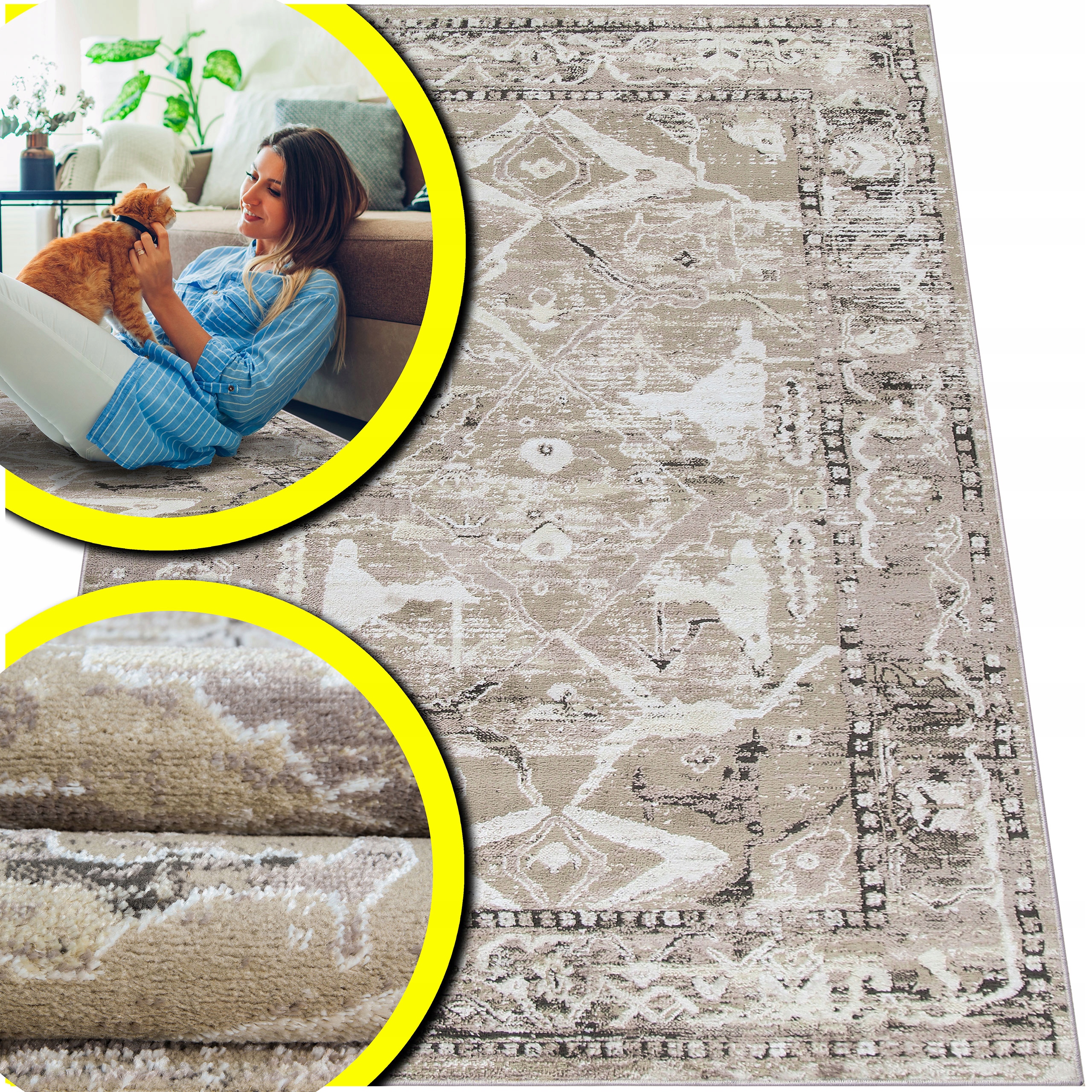 Hnědý Koberec Do Obývacího Pokoje Laila Šedý Béžový Koberec Do Ložnice Loft 160x230