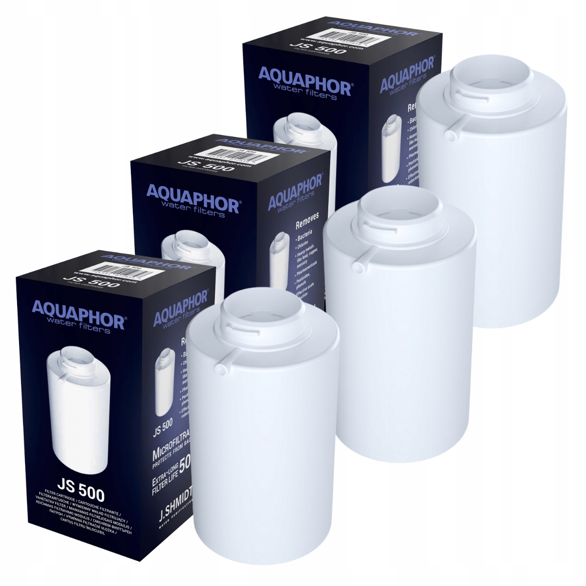 Wkłady wymienne filtrującedo dzbanka filtrującego Aquaphor JS500 3 sztuki