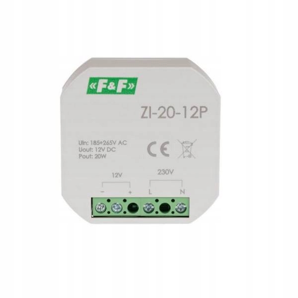 F&f Zasilacz Impulsowy 20W Do Puszki Pdt ZI-20-12P