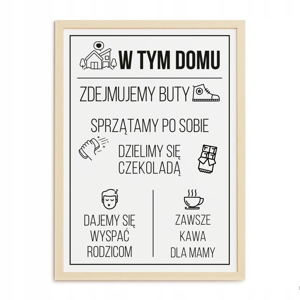 

Plakat A4 W Tym Domu Z Naisami Na Ścianę Do Kuchni