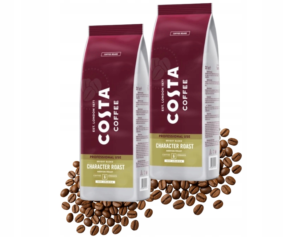 Levně Káva zrnková Costa Pro sada Bright Blend 2x1 kg