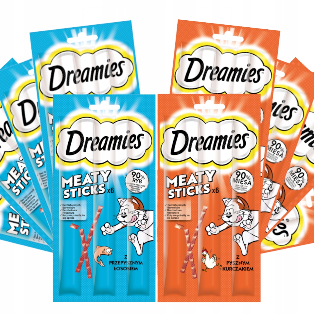 Levně Dreamies Meaty Sticks 10 Ks Kuřecí Losos
