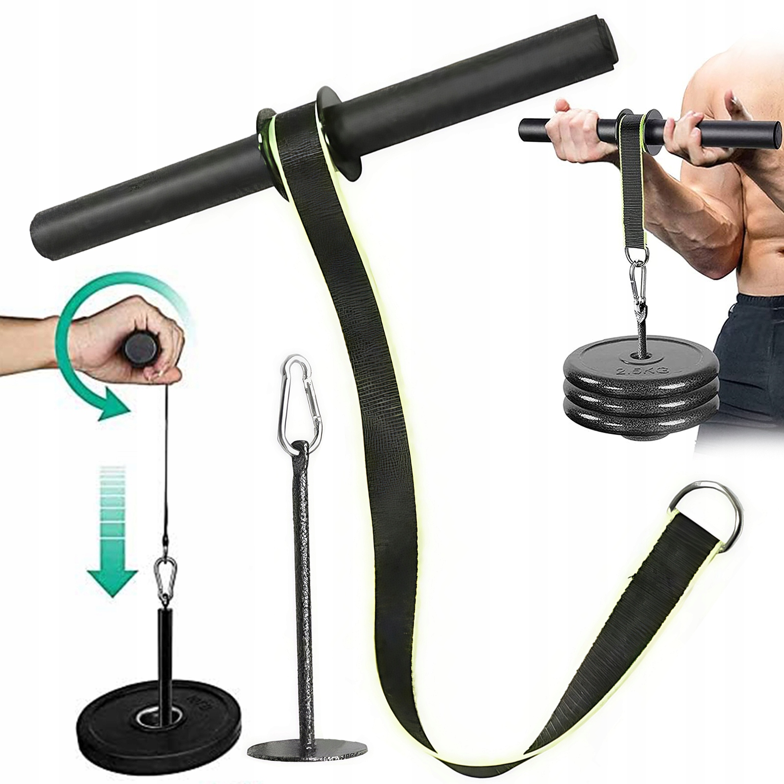 Wrist Roller Drążek Treningowy Do Rozwoju Mięśni Przedramion