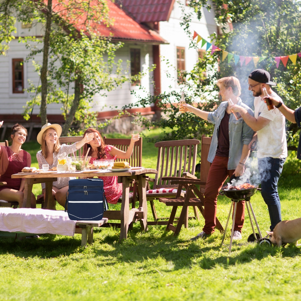 DUŻA TORBA TERMICZNA NA JEDZENIE 28L NA PLAŻĘ ŚNIADANIOWA PIKNIKOWA LODÓWKA Głębokość produktu 24 cm