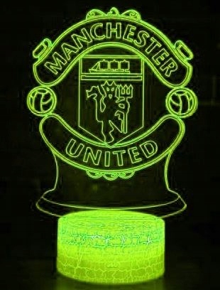 LAMPKA NOCNA BIURKOWA DLA DZIECI MANCHESTER UNITED HERB LOGO LED 3D + PILOT Marka inny