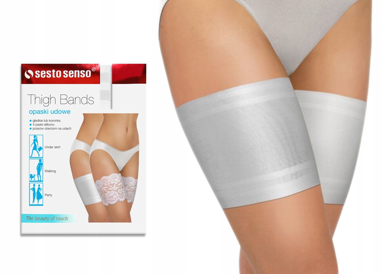 

Opaski na uda Sesto Senso Gładkie Białe 65-70