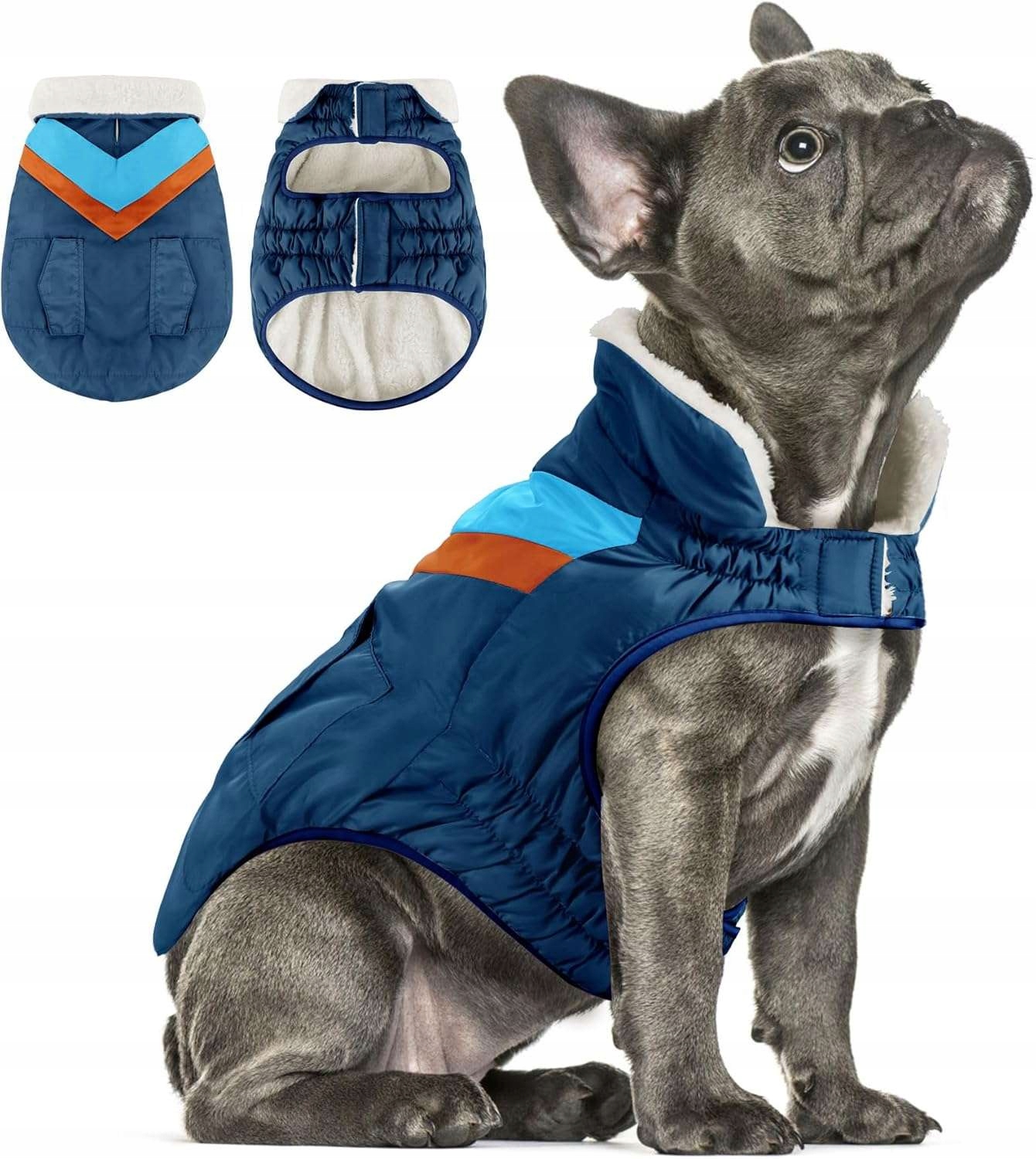 Zimní bunda pro psa zateplená s límcem voděodolná reflexní XL