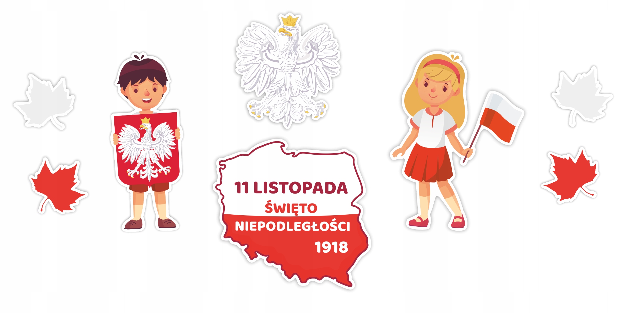DEKORACJA PATRIOTYCZNA - ŚWIĘTO NIEPODLEGŁOŚCI 11 LISTOPADA (8 el.) - DUŻA Kod producenta 5905080740783