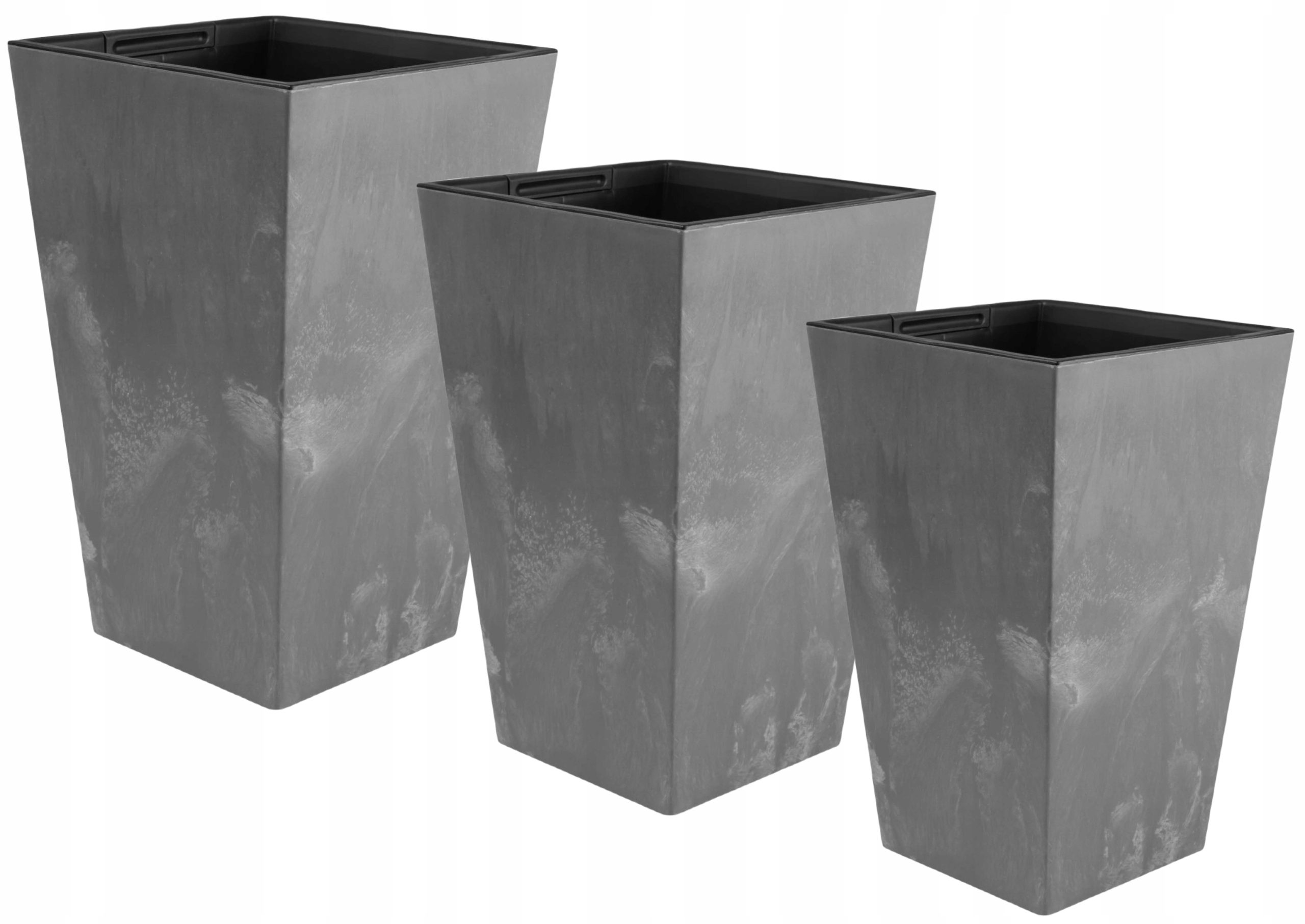 

Zestaw 3x Doniczka Donica Ogrodowa Beton + Wkład