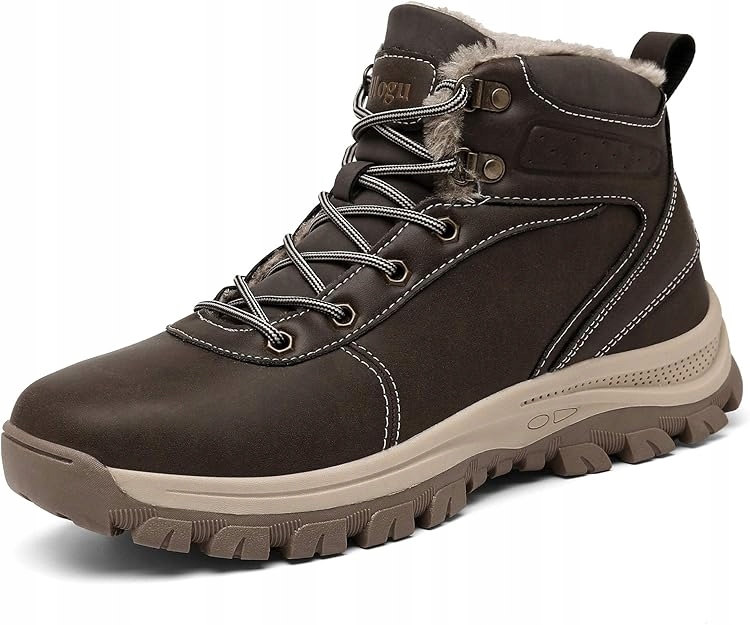 Pánské Zimní Trekové Boty Hnědé Zateplené, Voděodolné, Velikost 43