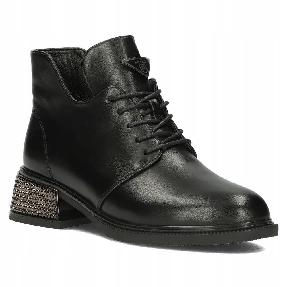 Buty damskie botki na niskim obcasie klocku Filippo ćwieki r.40