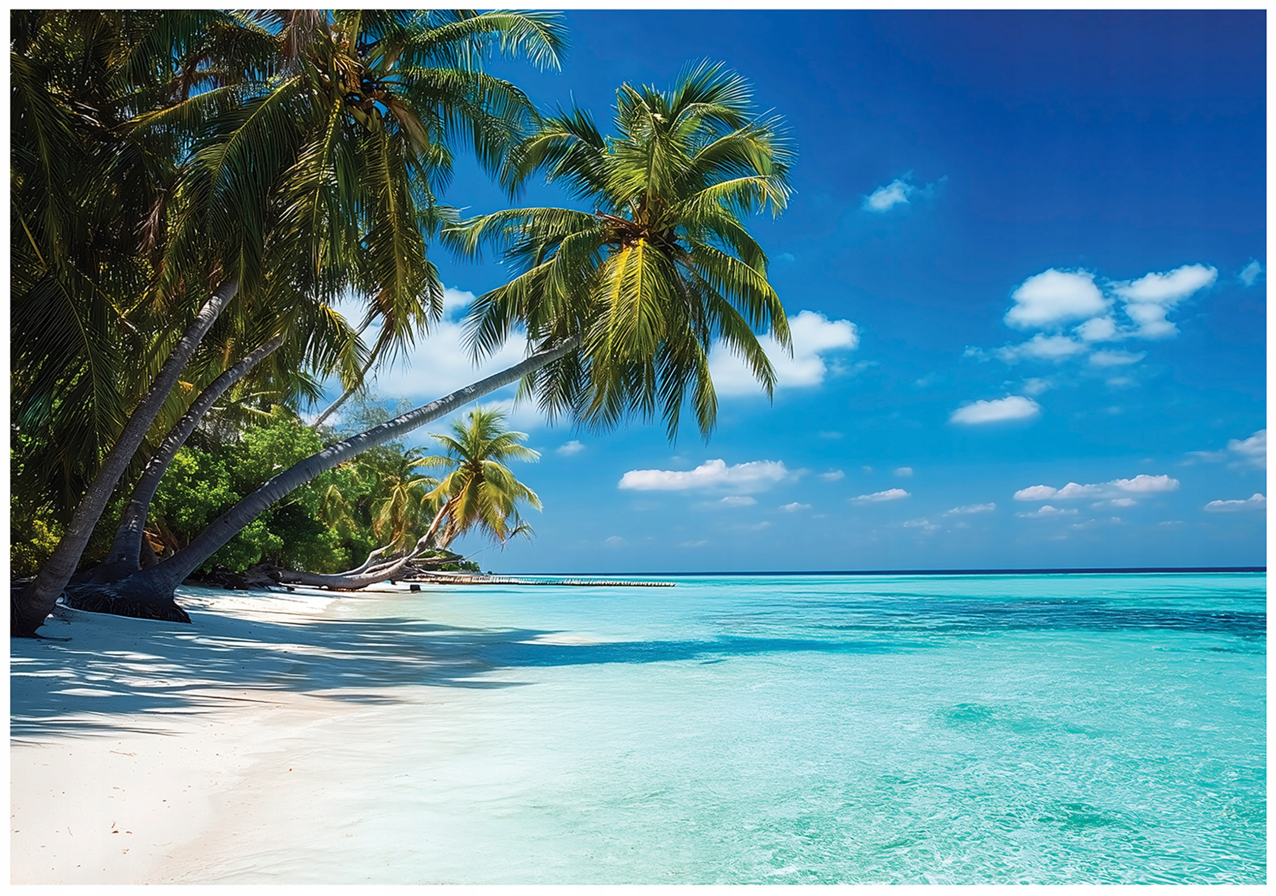 Fototapeta Modrá Palmy Pláž Tapeta Do Předsíně Obývacího Pokoje Kanceláře 300x210