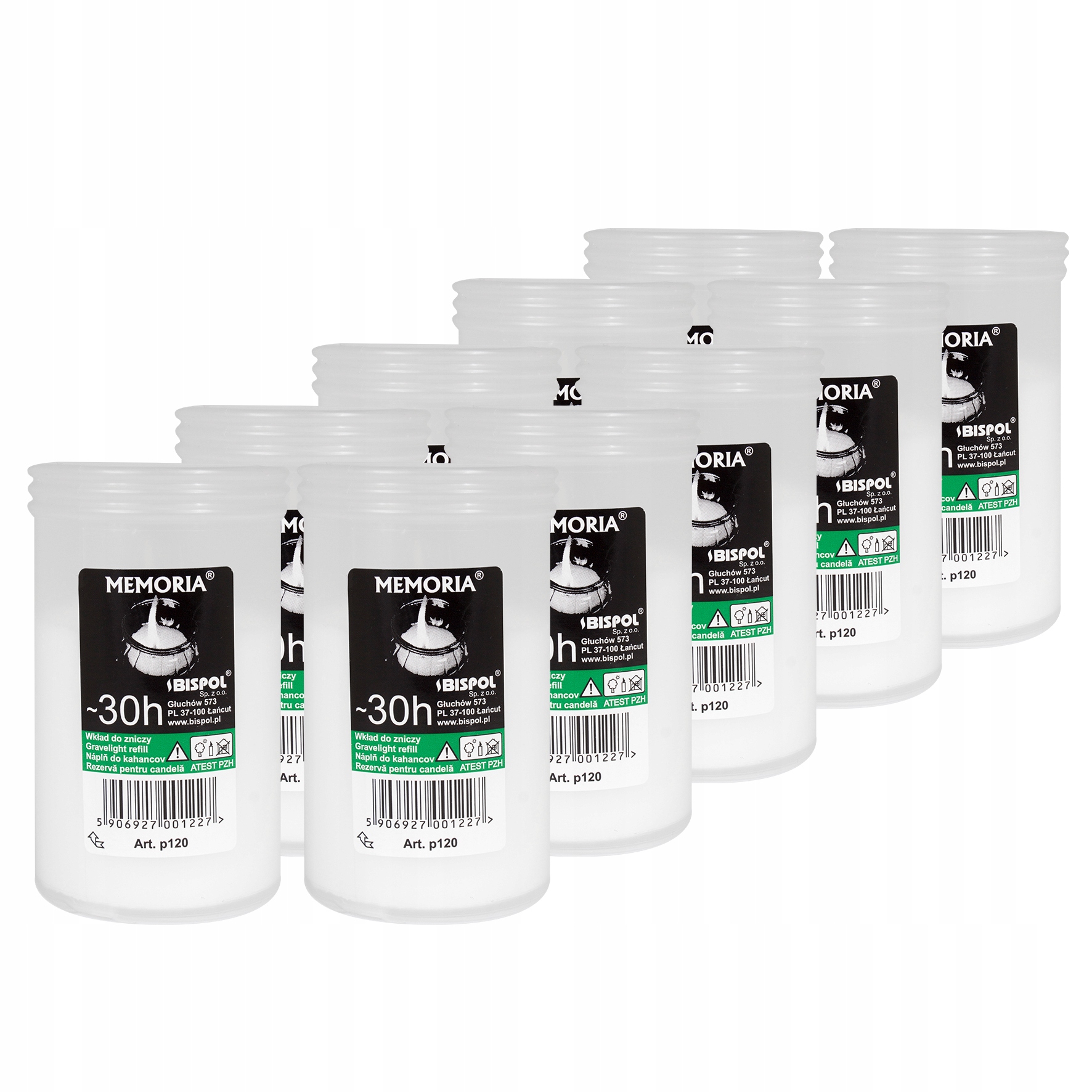 Wkłady parafinowe 10 sztuk Memoria ponad 1 dzień