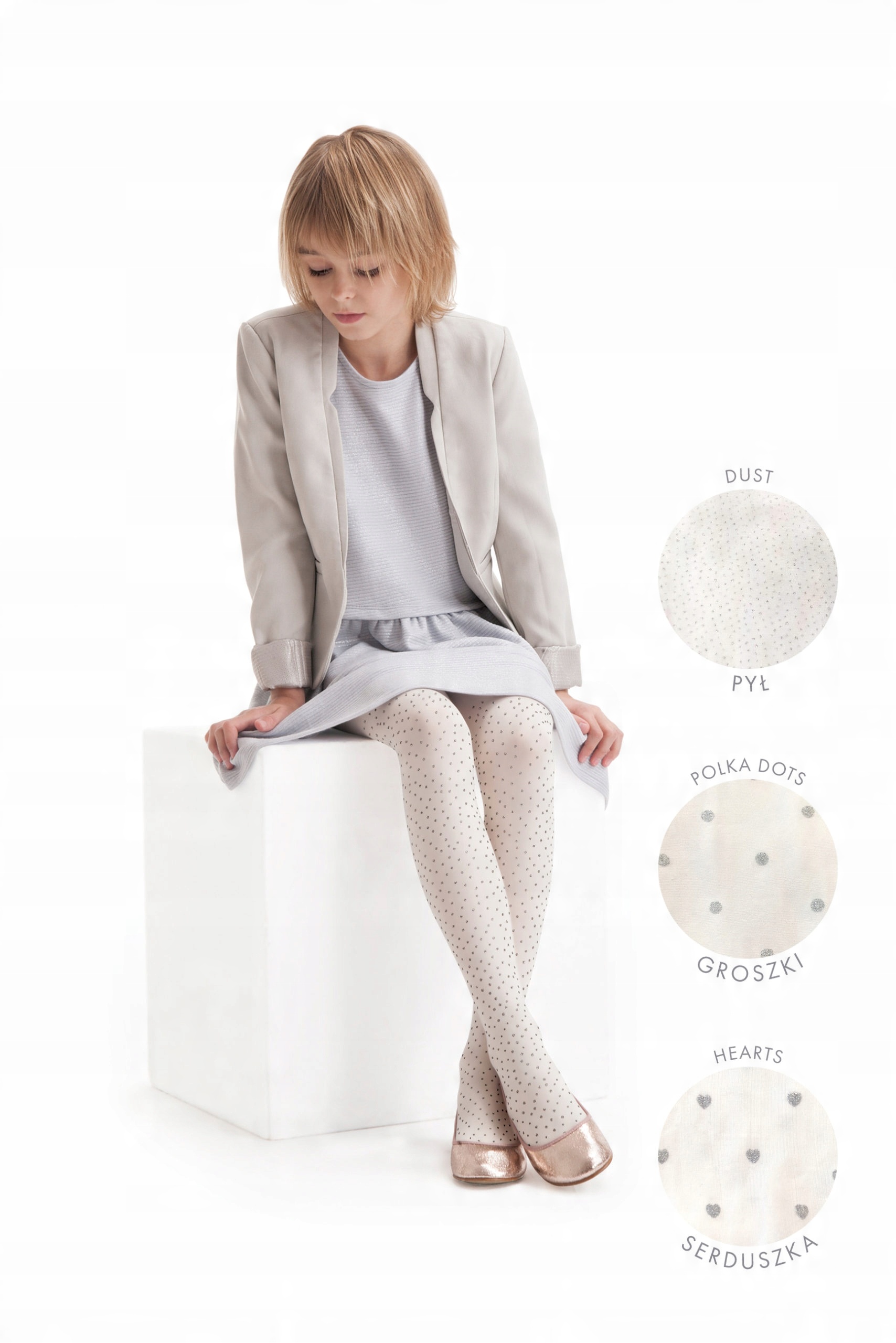 

Knittex Rajstopy Suzi białe anielski pył 116-122