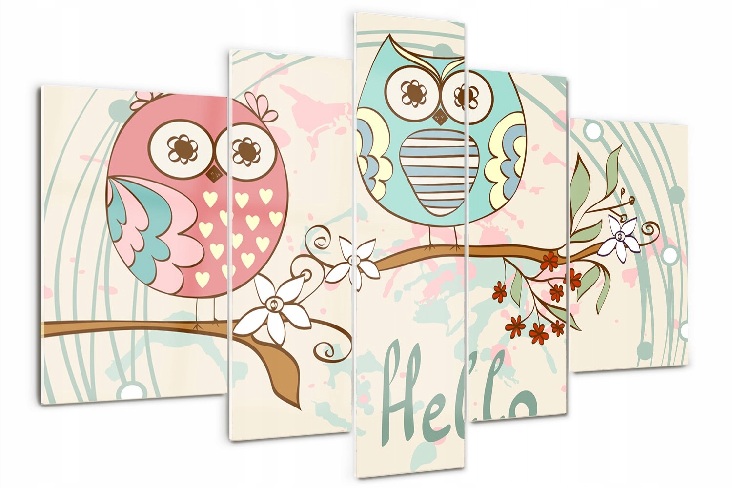 

Obraz szklany tryptyk drukowany do sypialni Sowy