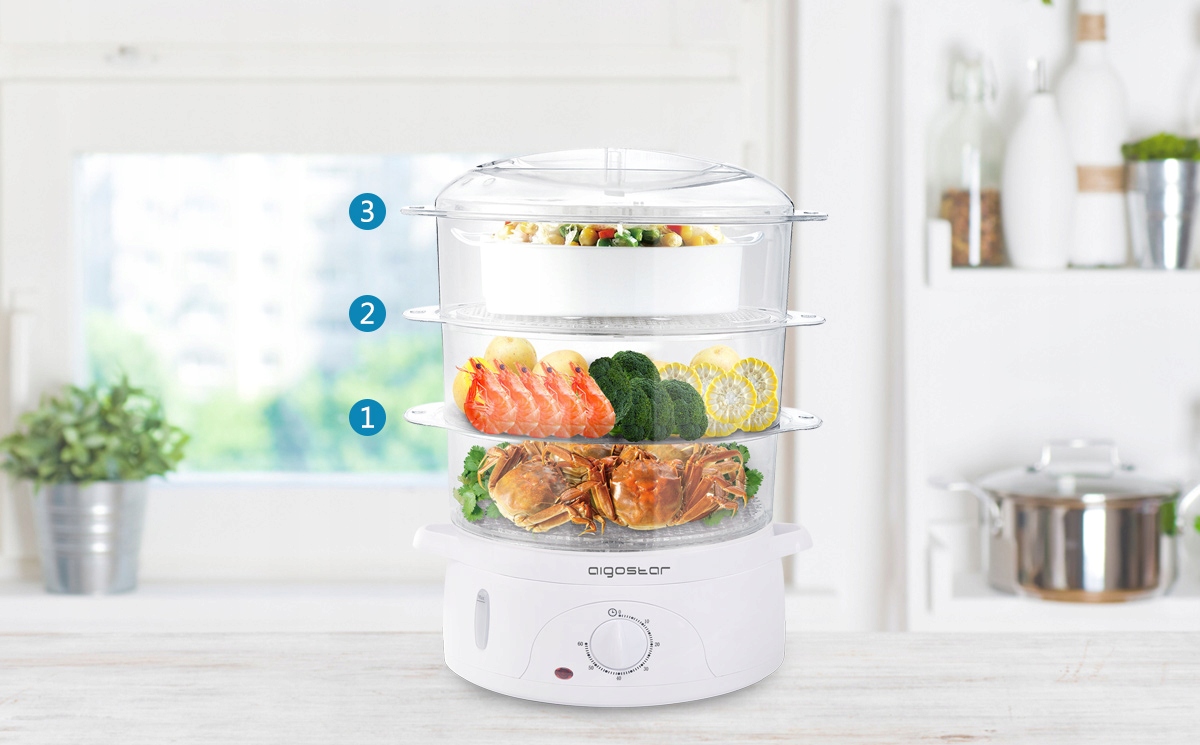 Parowar Aigostar 9l biały 800 W Moc 800 W