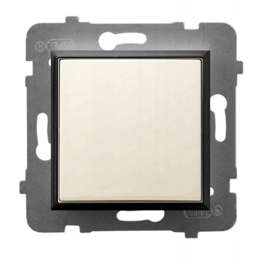 

Moduł Ecru Czarny Bez Ramki Włącznik Pojedynczy