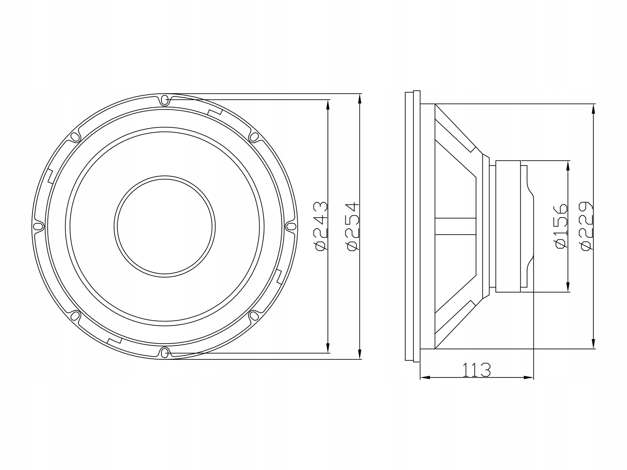 Glosnik basowy niskotonowy BLOW 400W 254mm 4Ohm Producent code 30 538