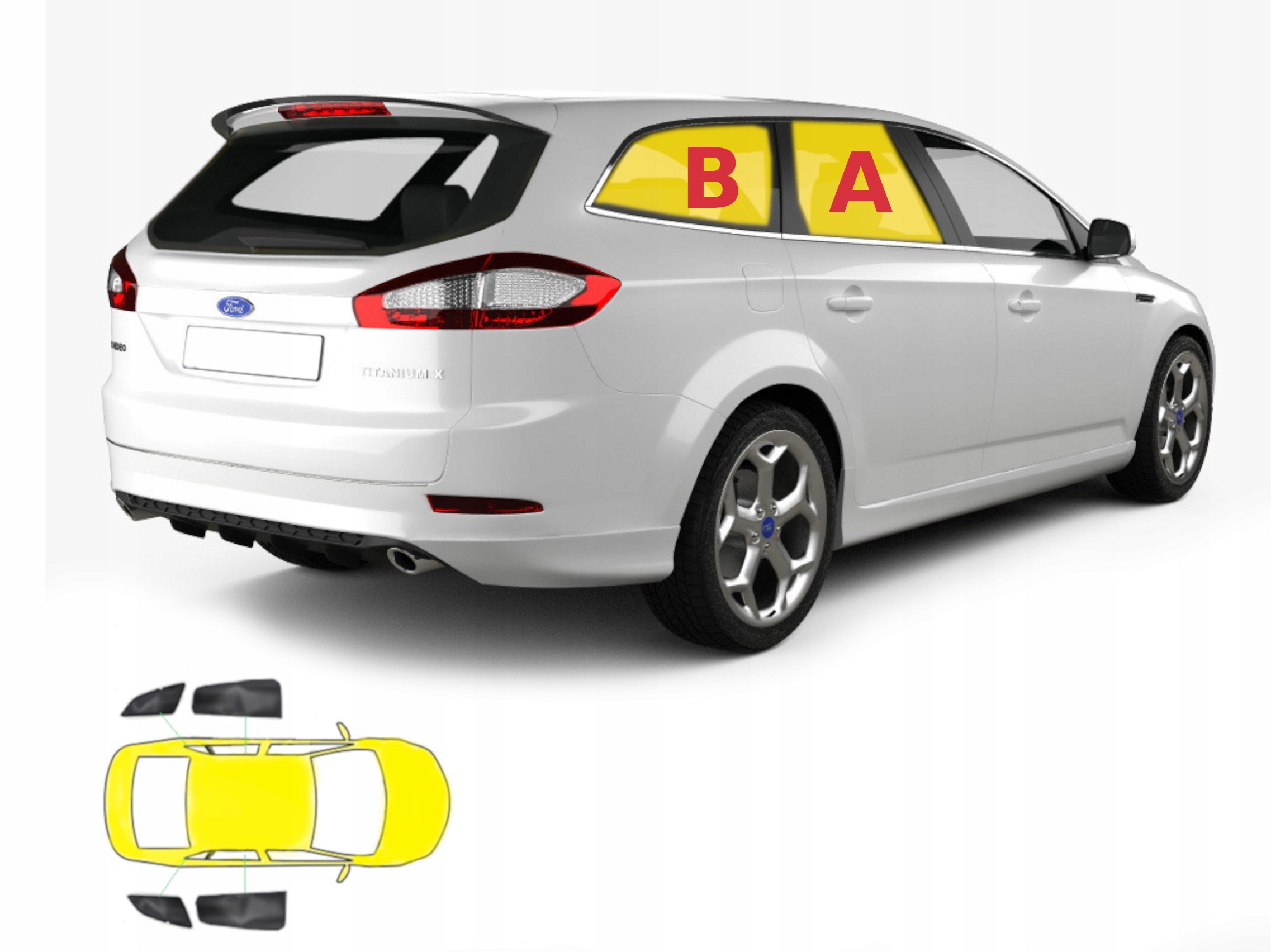 Záclony určené pro Mondeo mk4 kombi-4 ks Polift