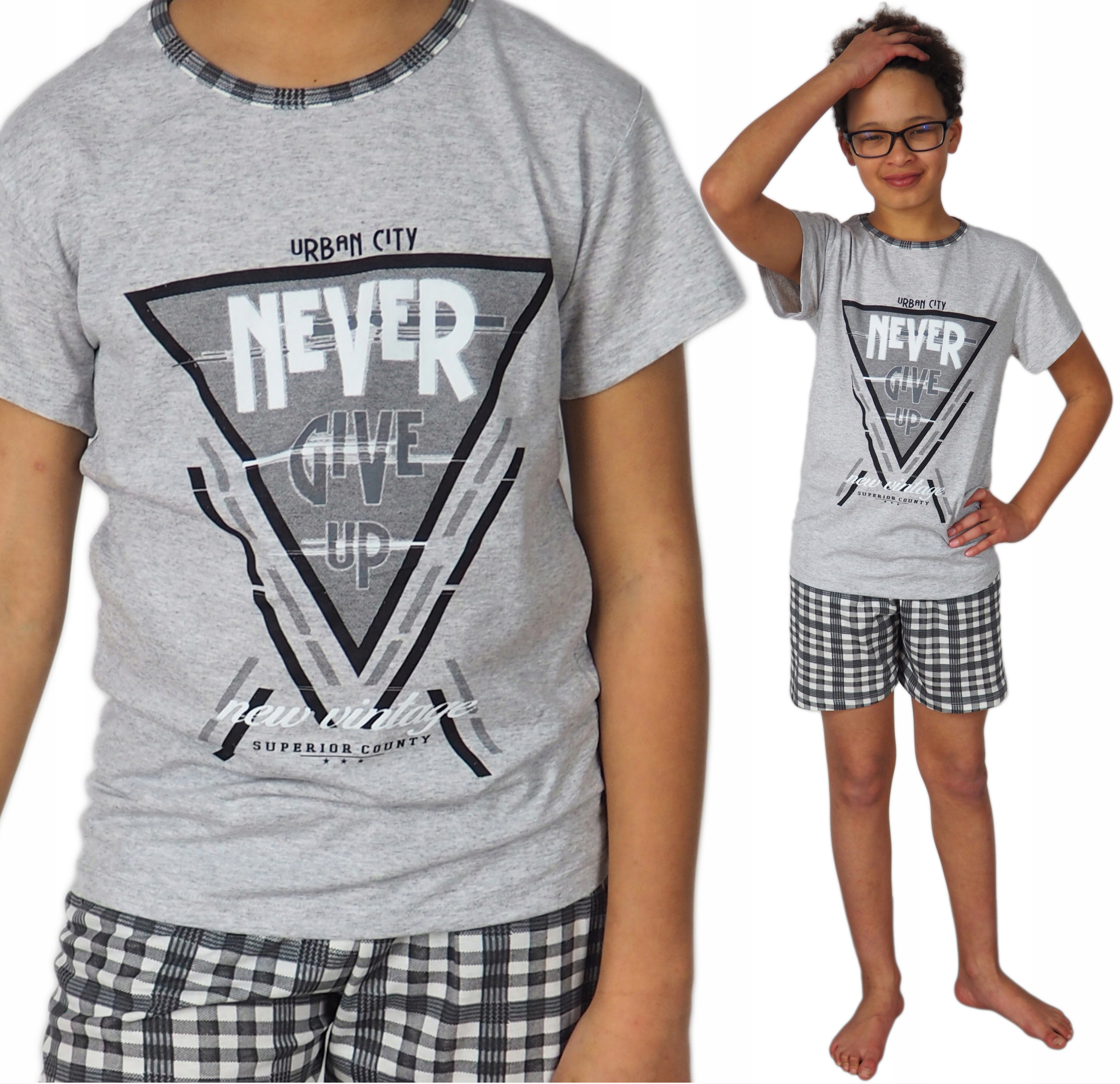 

Piżama młodzieżowa 176/182 (XXL) szorty Krata New