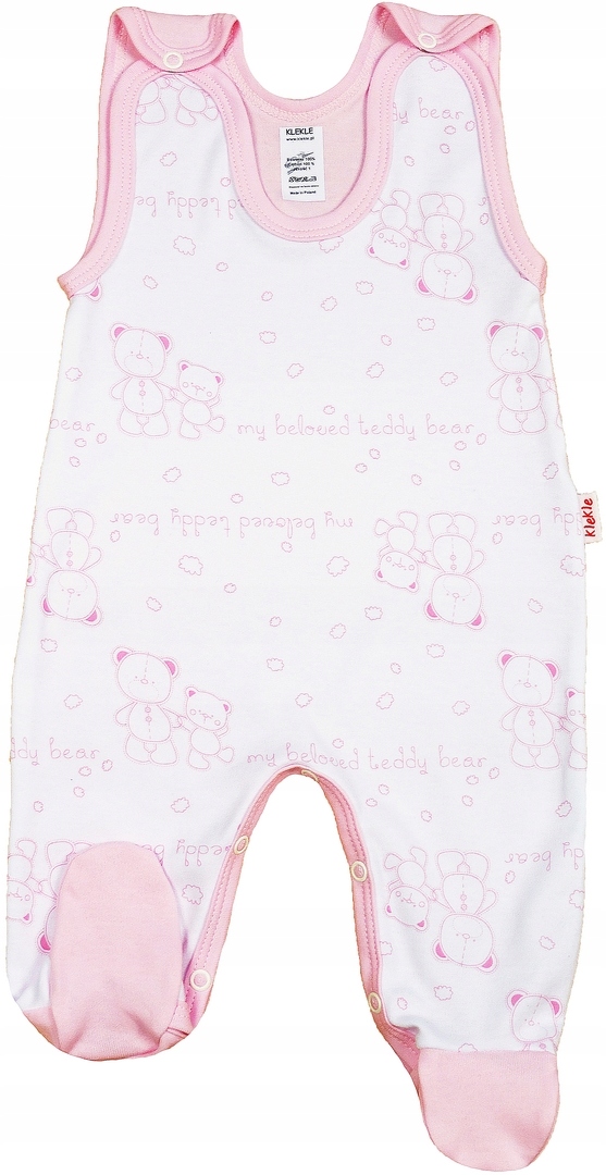 ŚPIOCHY śpioszki ROZPINANE MISIE RÓŻ 86 KLEKLE