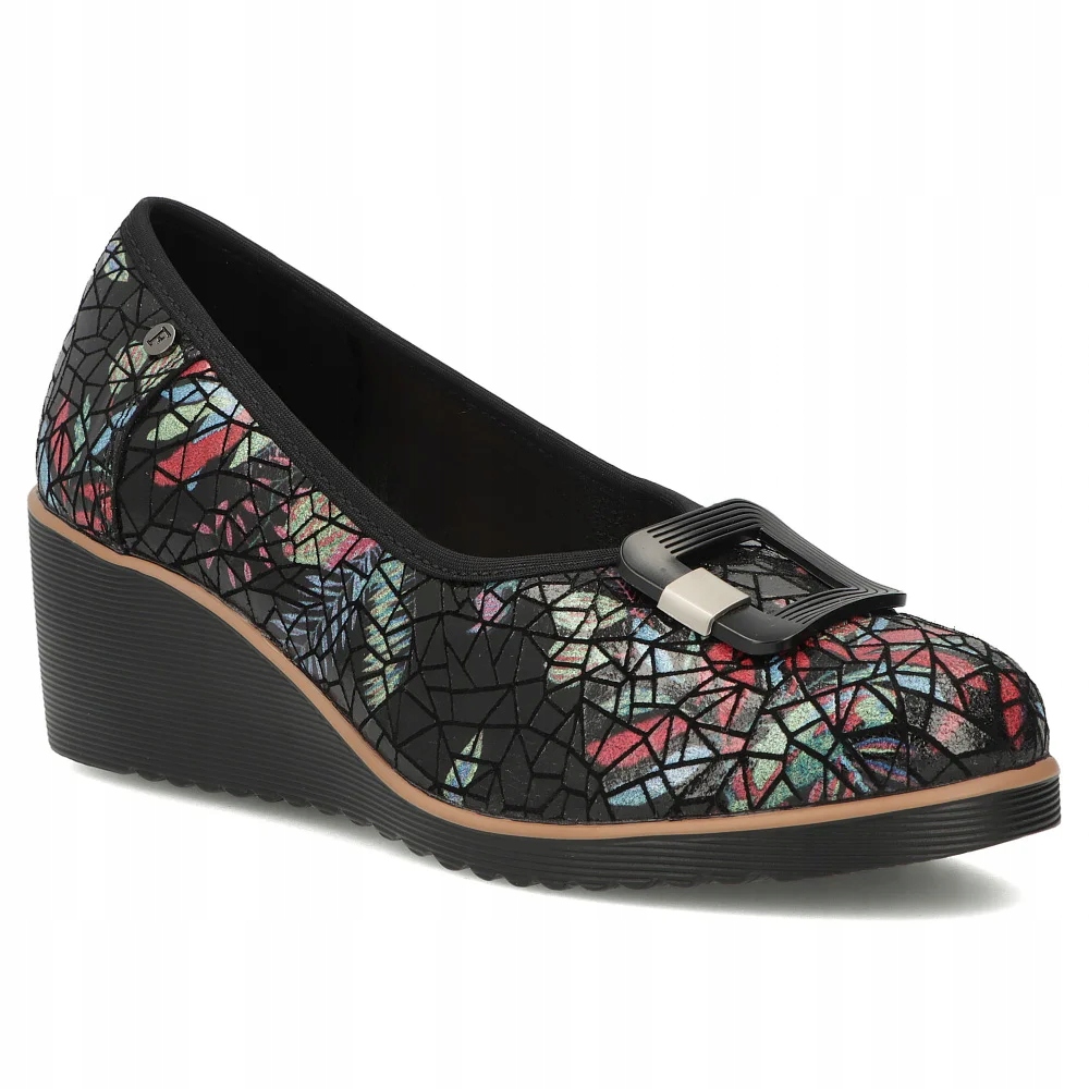 Buty damskie skórzane półbuty na koturnie Filippo wsuwane r.39