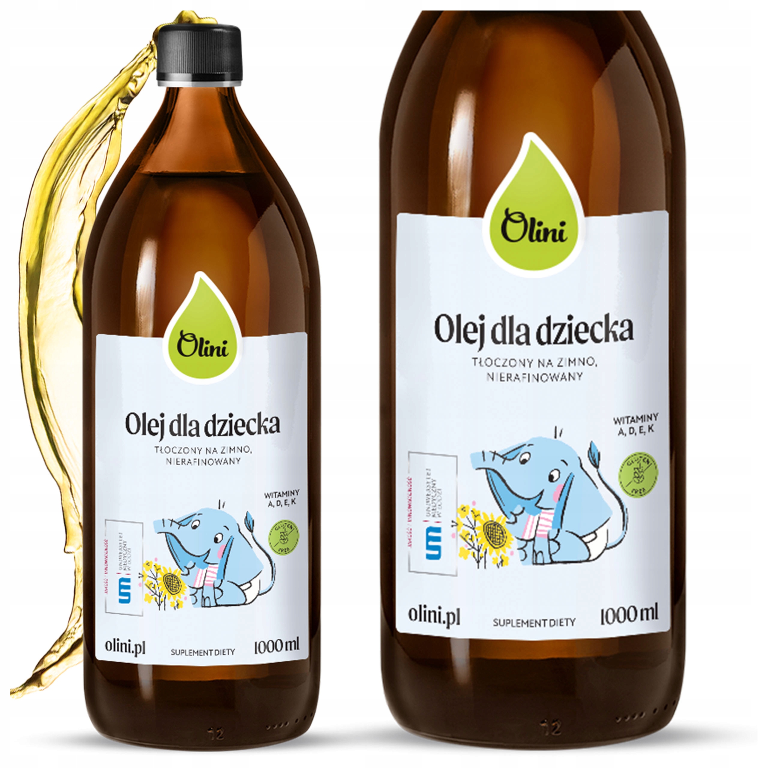 Levně Olej pro dítě 1 litr nerafinovaný, lisovaný za studena Olini