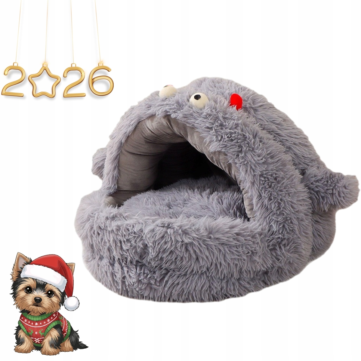 Levně Pelíšek pro kočky Psa Budka Domeček Potah „Příšerka“ L 50x51x45 cm