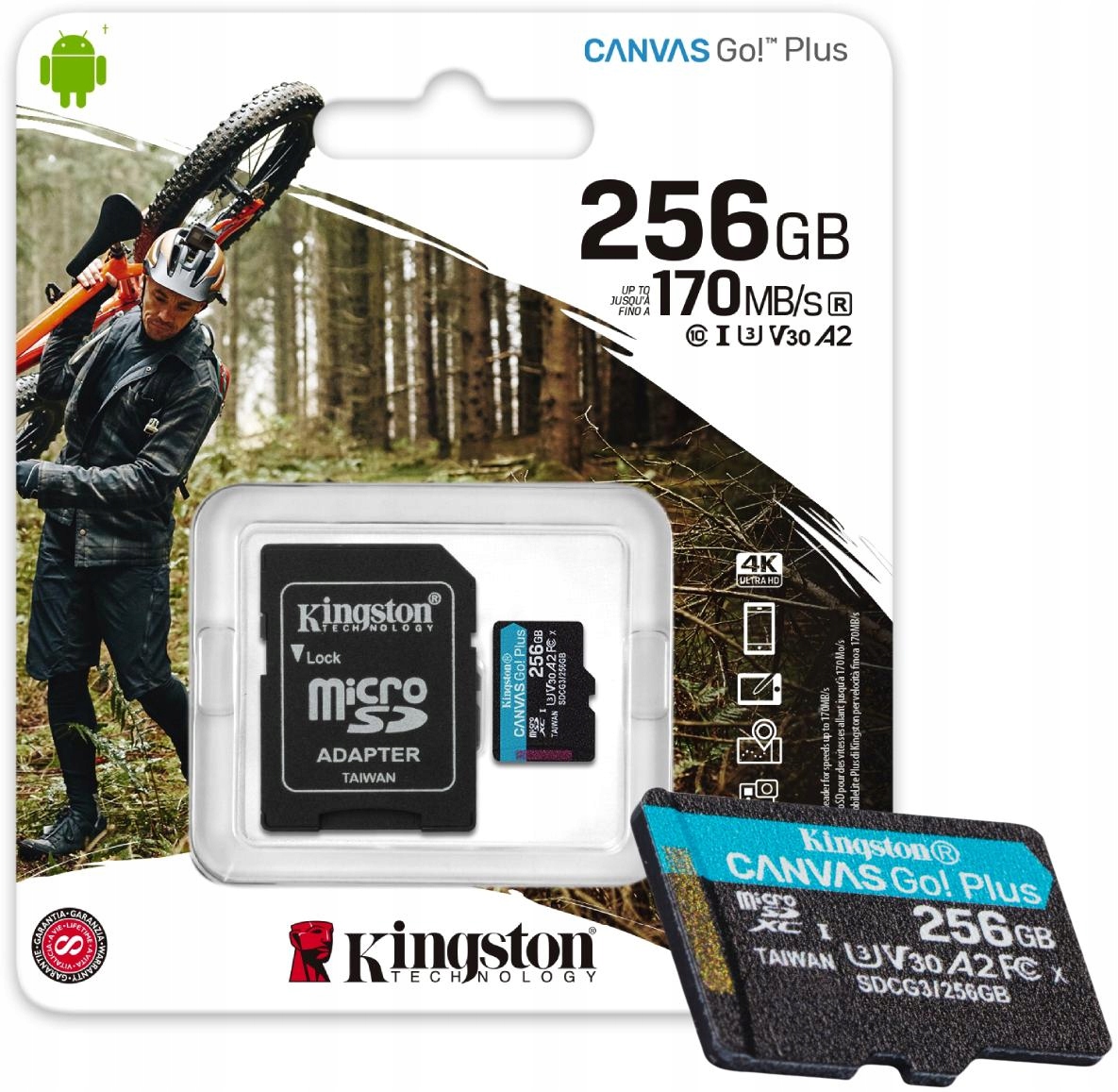 KARTA PAMIĘCI microSD 256GB 170MB/s Z ADAPTEREM SD Kingston Canvas Go! Plus