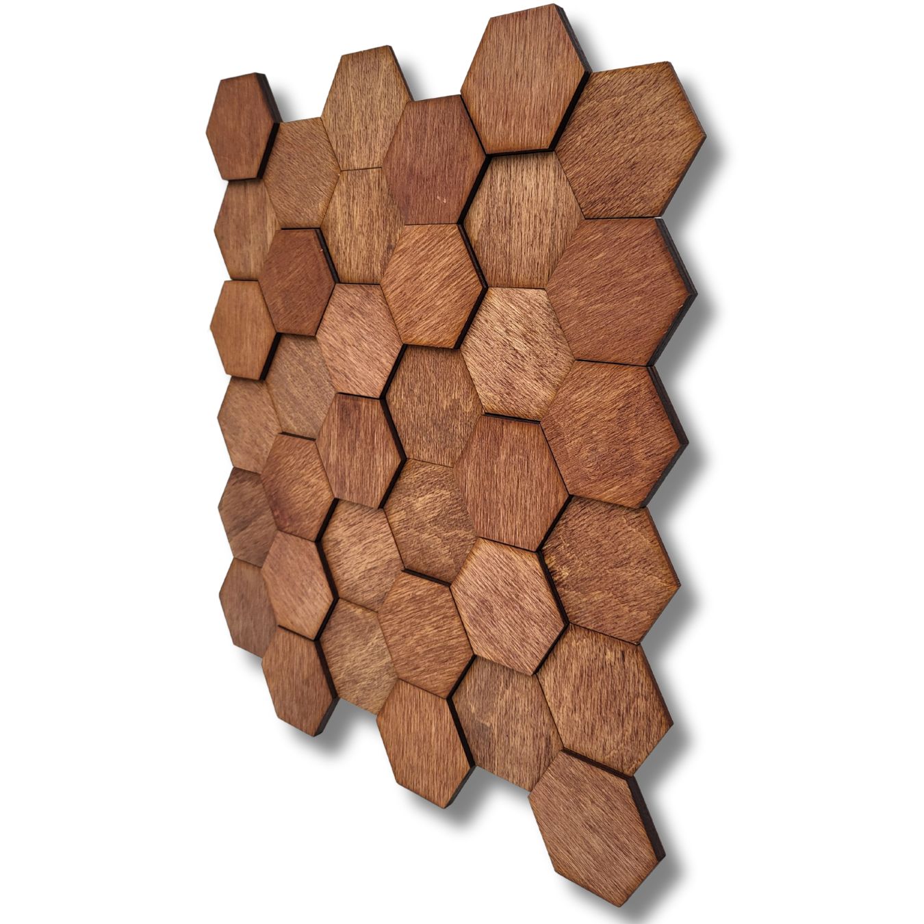 3D Nástěnné Panely Mozaika Dřevěné Lamely lamely hexagon Mahagon