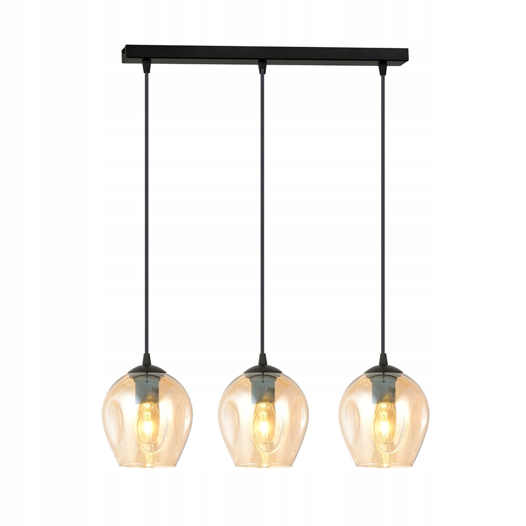 Závesná lampa Istar 3 Bl Medová loft, jantárová, čierna
