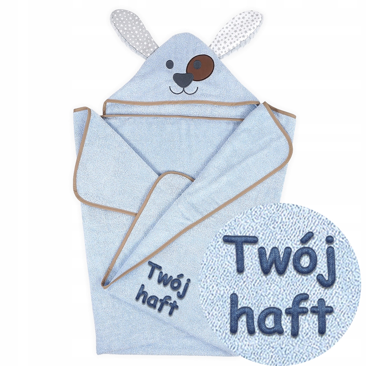 Ręcznik kąpielowy dla dzieci 120x100 + własny haft