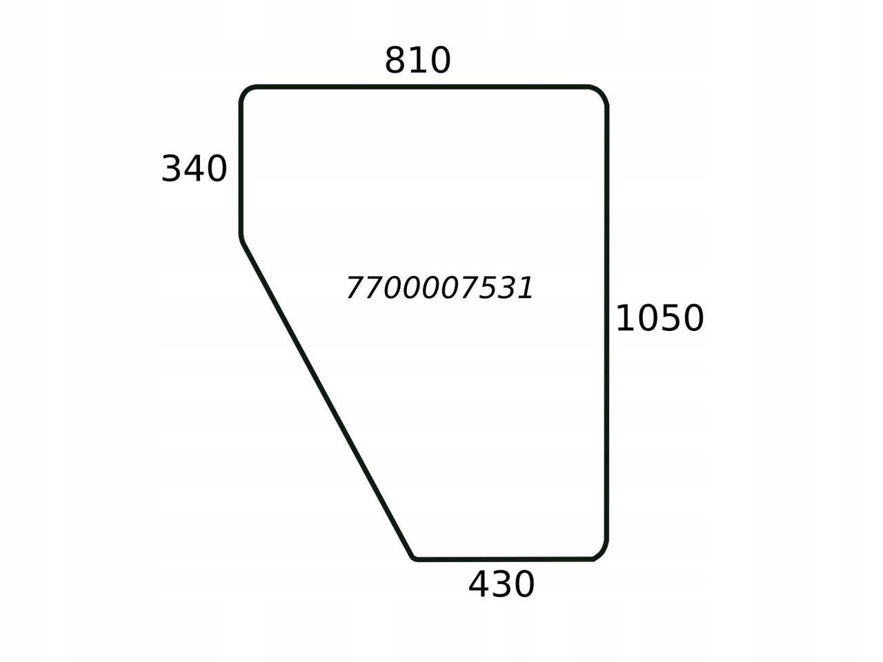 SZYBA DRZWI KABINA RS ZIELONA RENAULT 7700007531