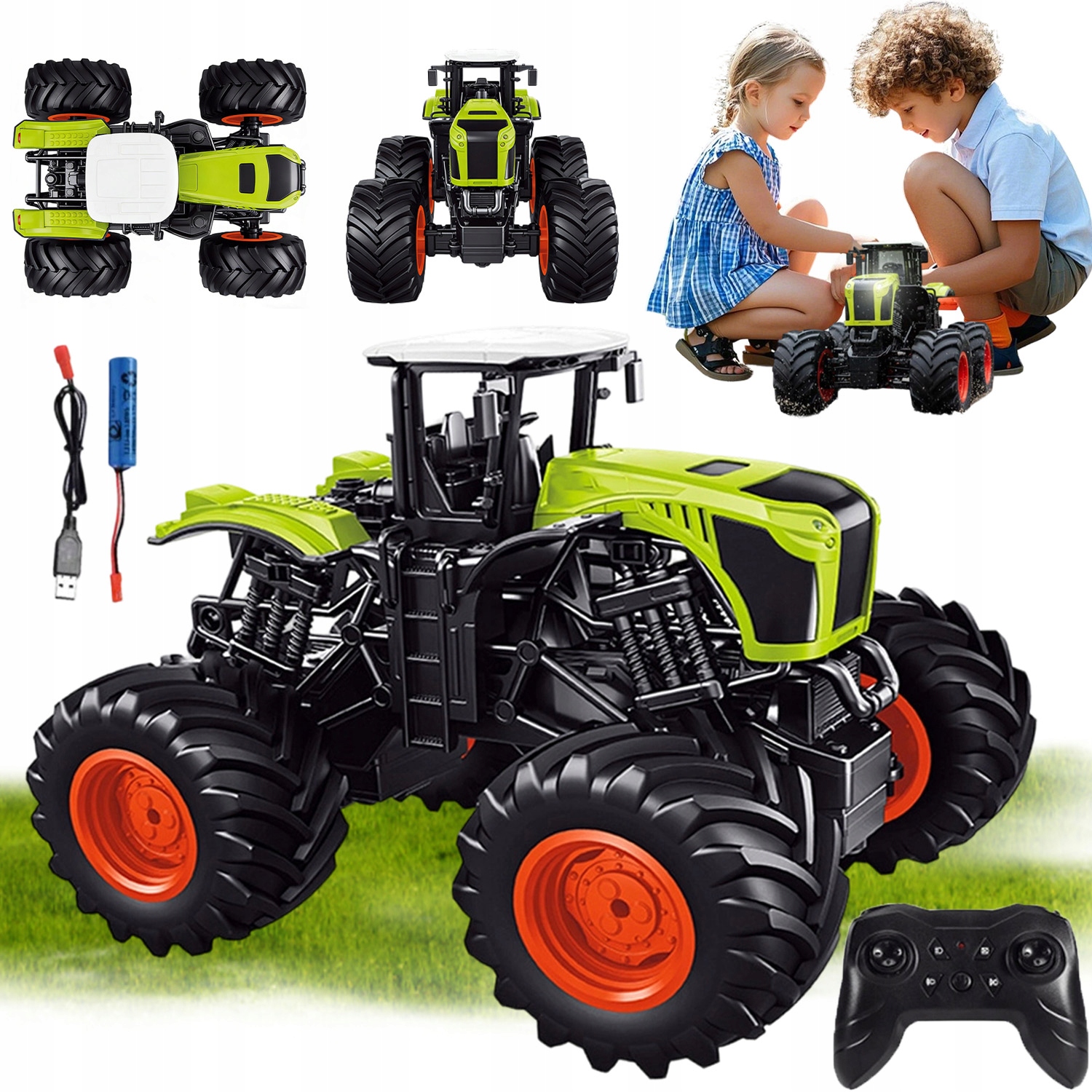 Traktor Maszyna Rolnicza Ciągnik Model Pojazdu 1:16 Farma Rolnik Zestaw