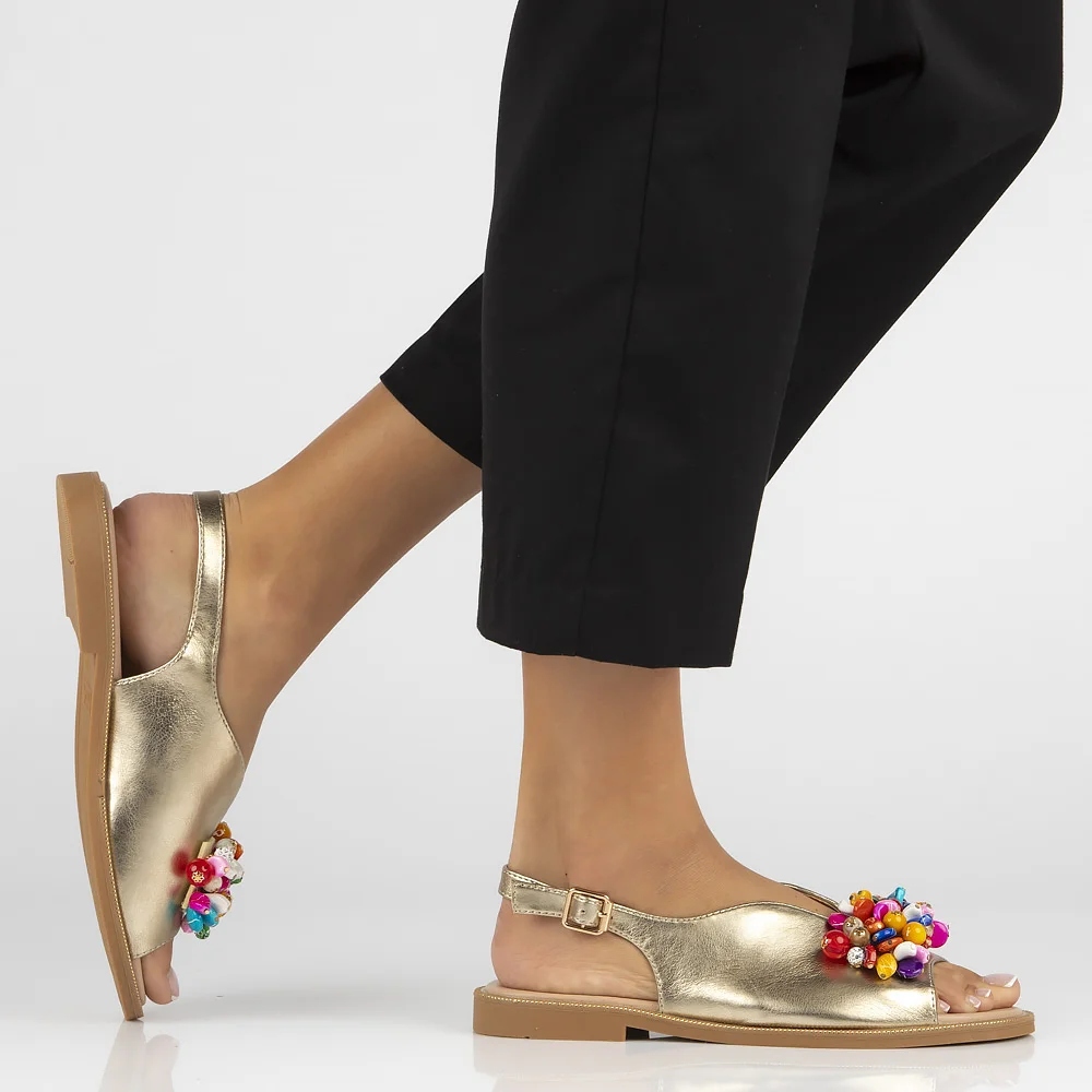 Filippo DS6230/24 GO Buty damskie sandały letnie z koralikami Kolekcja Trend