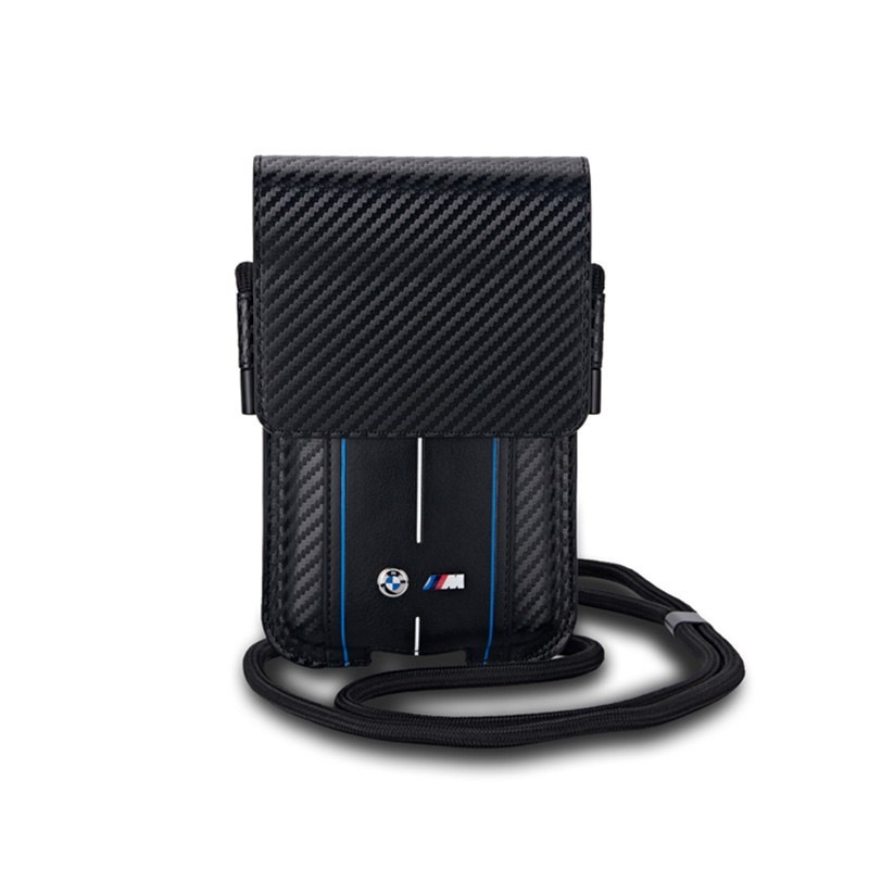 Bmw Carbon Blue Stripes Wallet Bag – taška na telefon (černá)