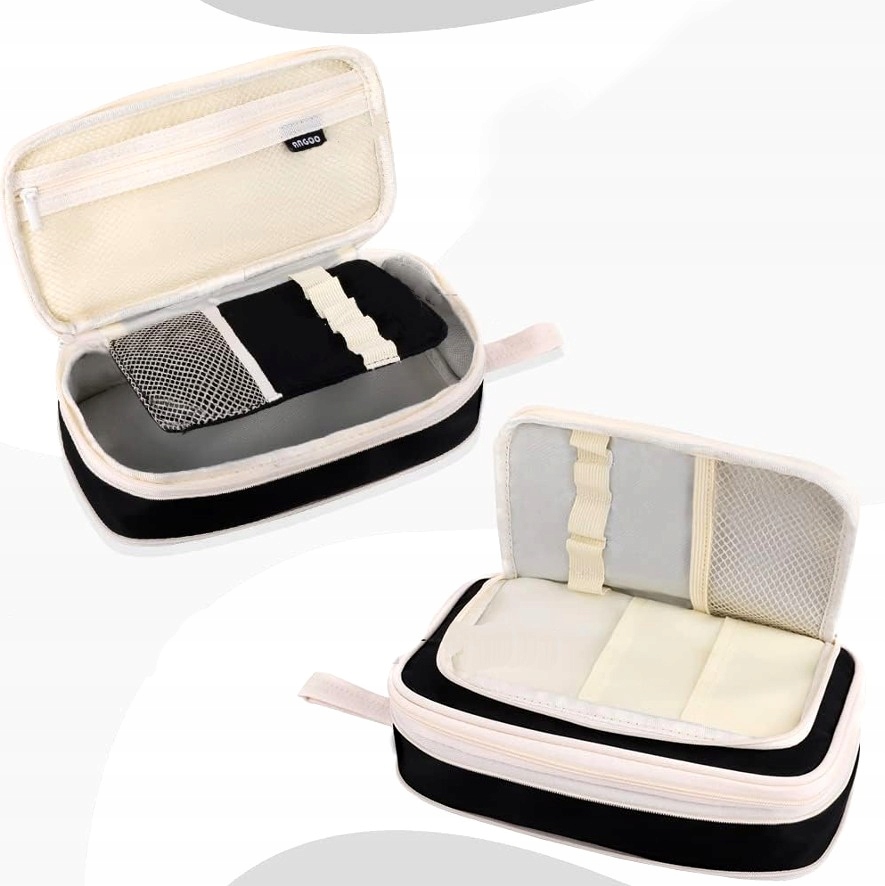 DUŻY WIELOFUNKCYJNY PIÓRNIK SZKOLNY SASZETKA TRZYKOMOROWY ORGANIZER POJEMNY Stan opakowania oryginalne