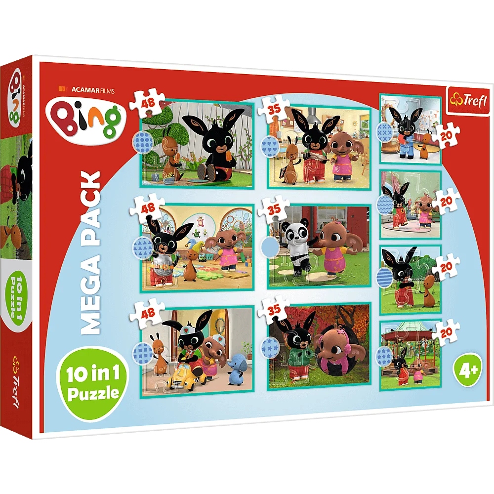 

Puzzle 10 W 1 Co Robi Króliczek Bing Układanki 3+