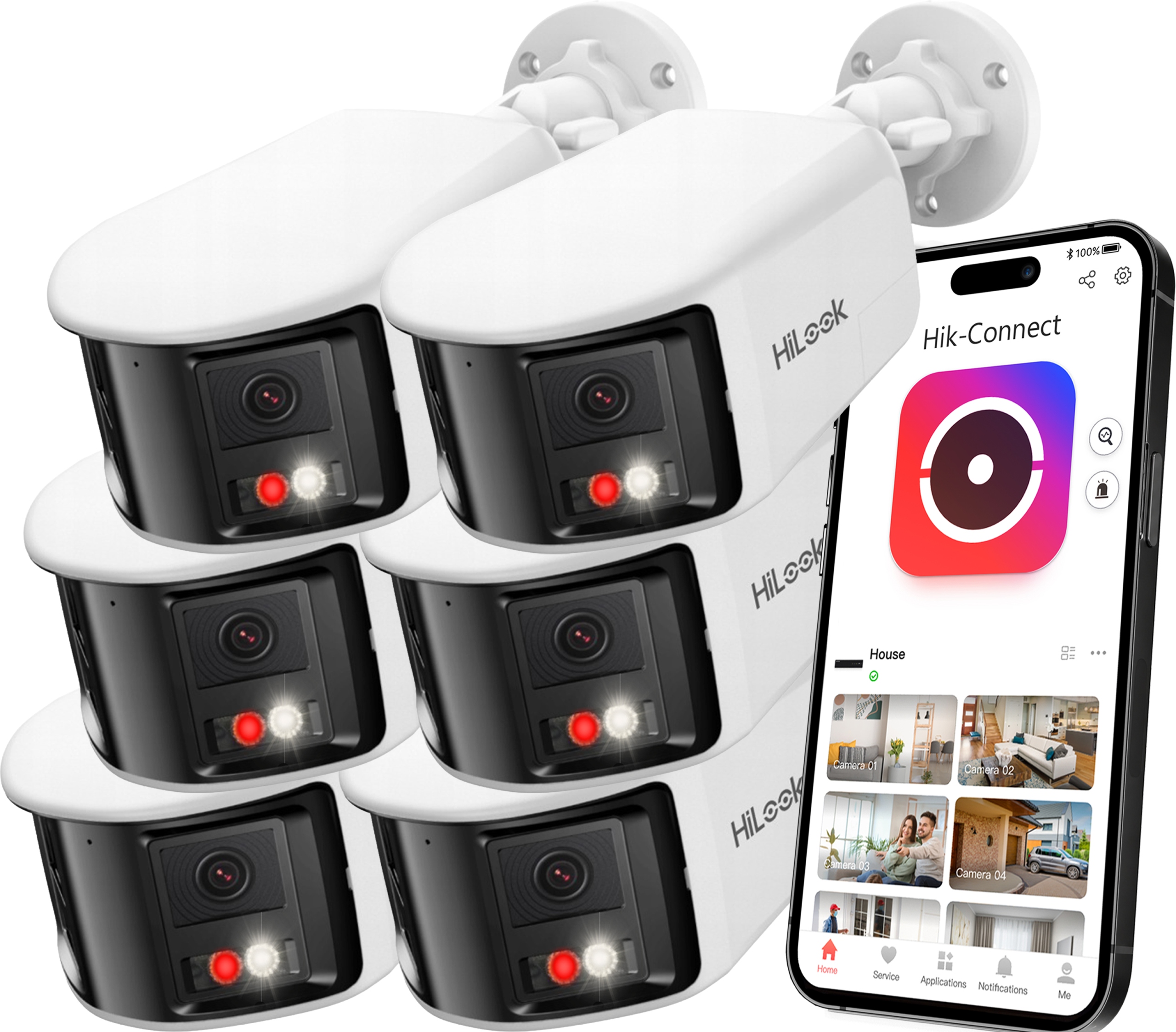 Kamera 6x Ip 8MPx Panoramatická IPC-B480HAD-LUF/SL Dual Lens 180° HiLook PoE