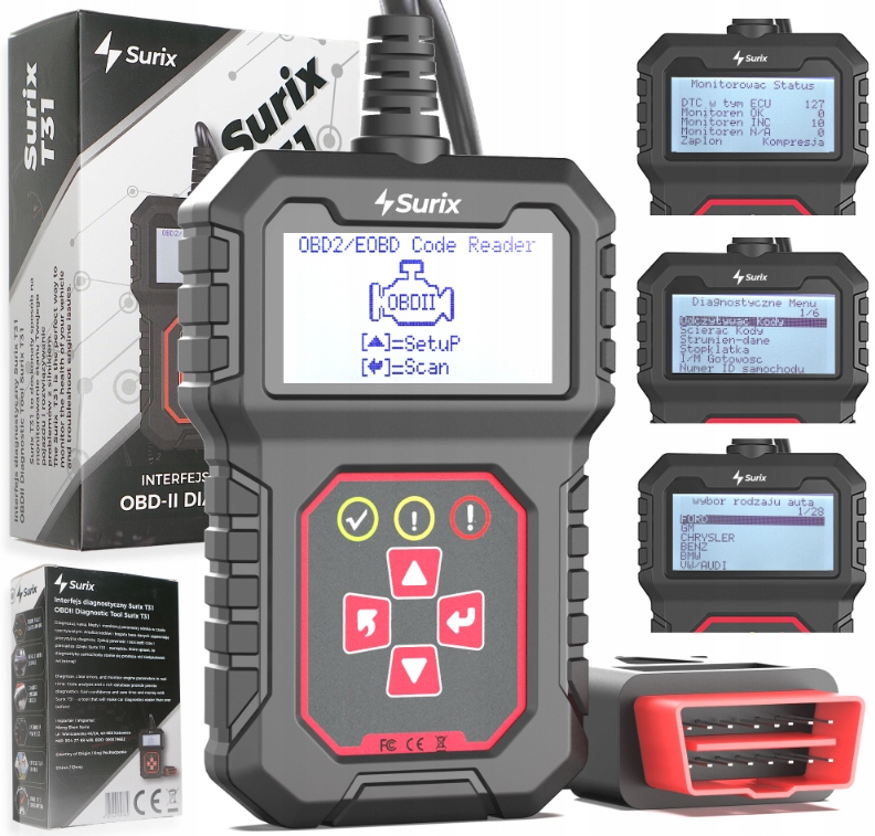 INTERFEJS DIAGNOSTYCZNY OBD2 SKANER TESTER SAMOCHODU POLSKI SURIX T31 Marka Surix