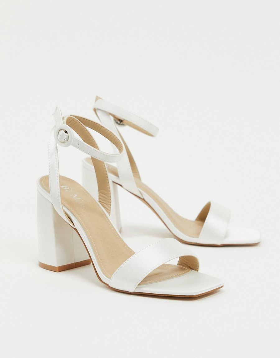 BE MINE SANDAŁY BIAŁE SŁUPEK SATYNOWE 37 1ROG Rozmiar 37