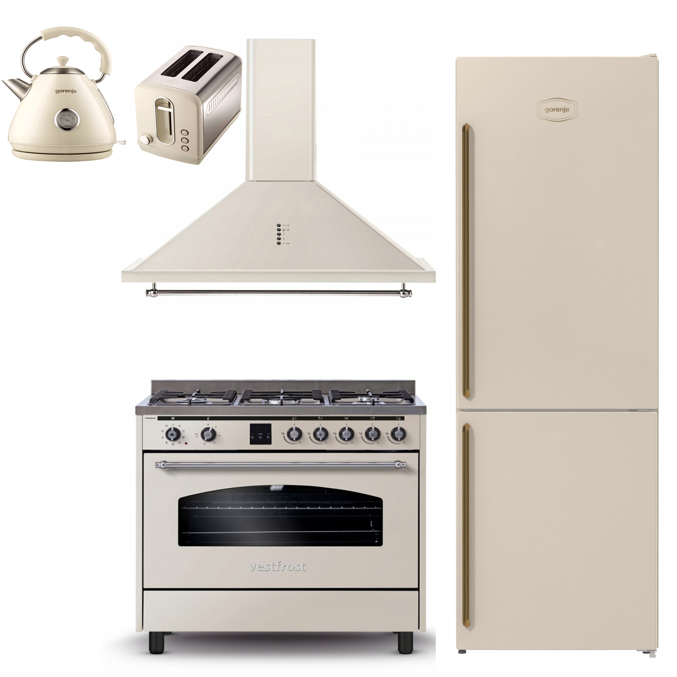 VESTFROST RETRO KUCHNIA+OKAP BEŻOWY+LODÓWKA+GRATIS