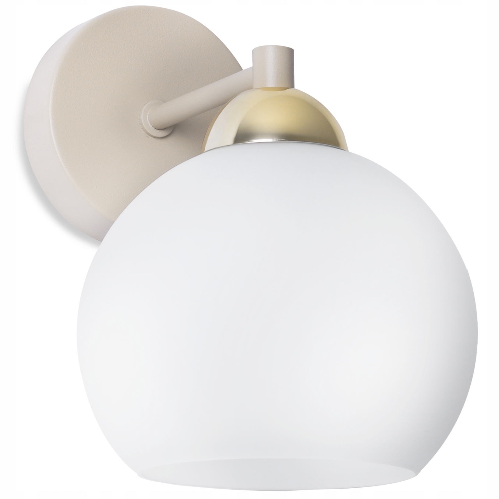 Nástěnná Lampa Bílá Skleněná Koule Béžová Zlatá Do Ložnice Obývacího Pokoje