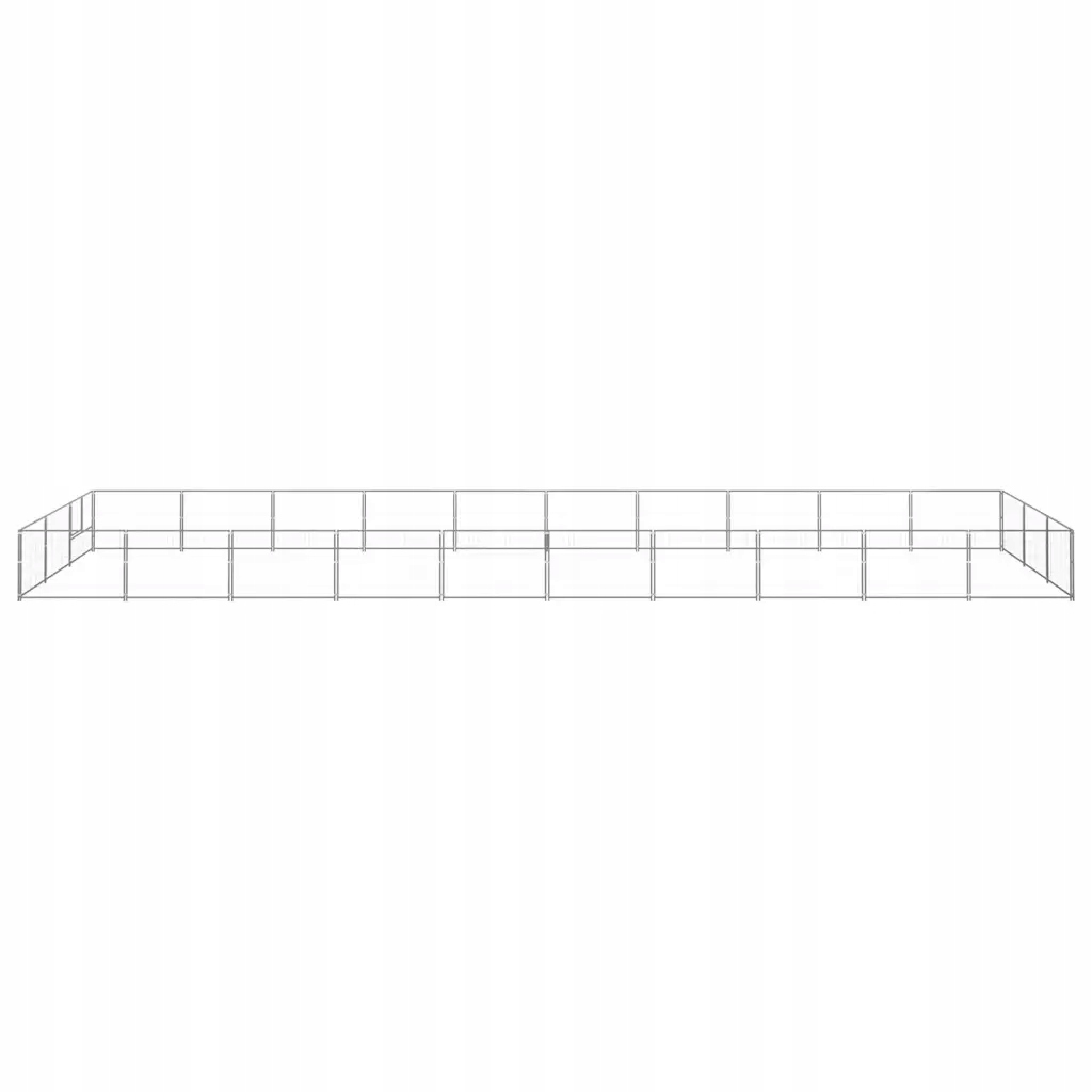 Levně vidaXL Kotec pro psa, stříbrná, 30 m², ocelová