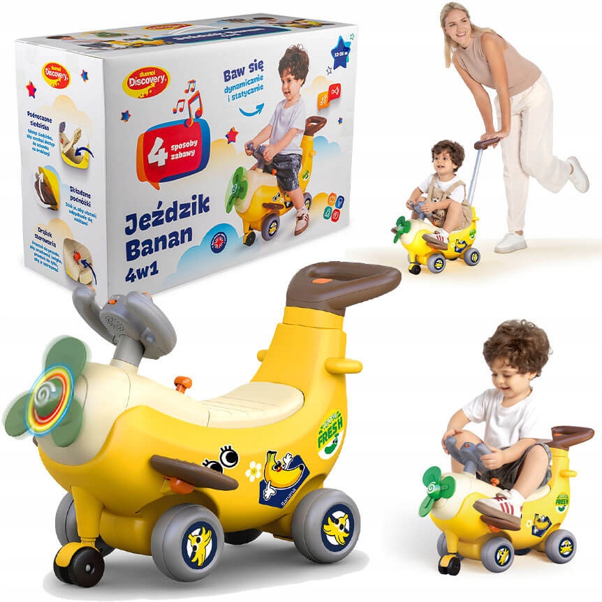Jeździk Banan Dumel 4W1 Chodzik Pchacz Nauka Chodzenia Od Roku