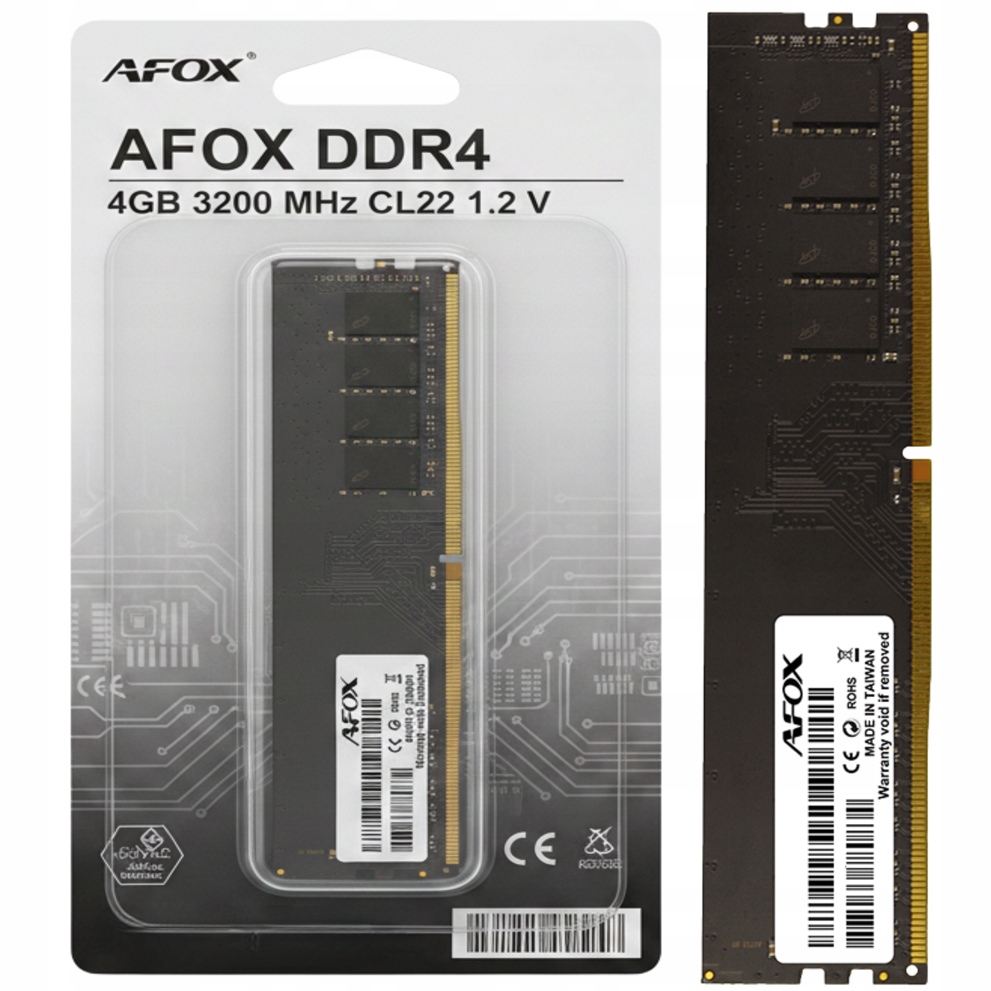Pamięć Ram DDR4 4GB 3200 MHz Afox DIMM 1.2V do komputera stacjonarnego Pc