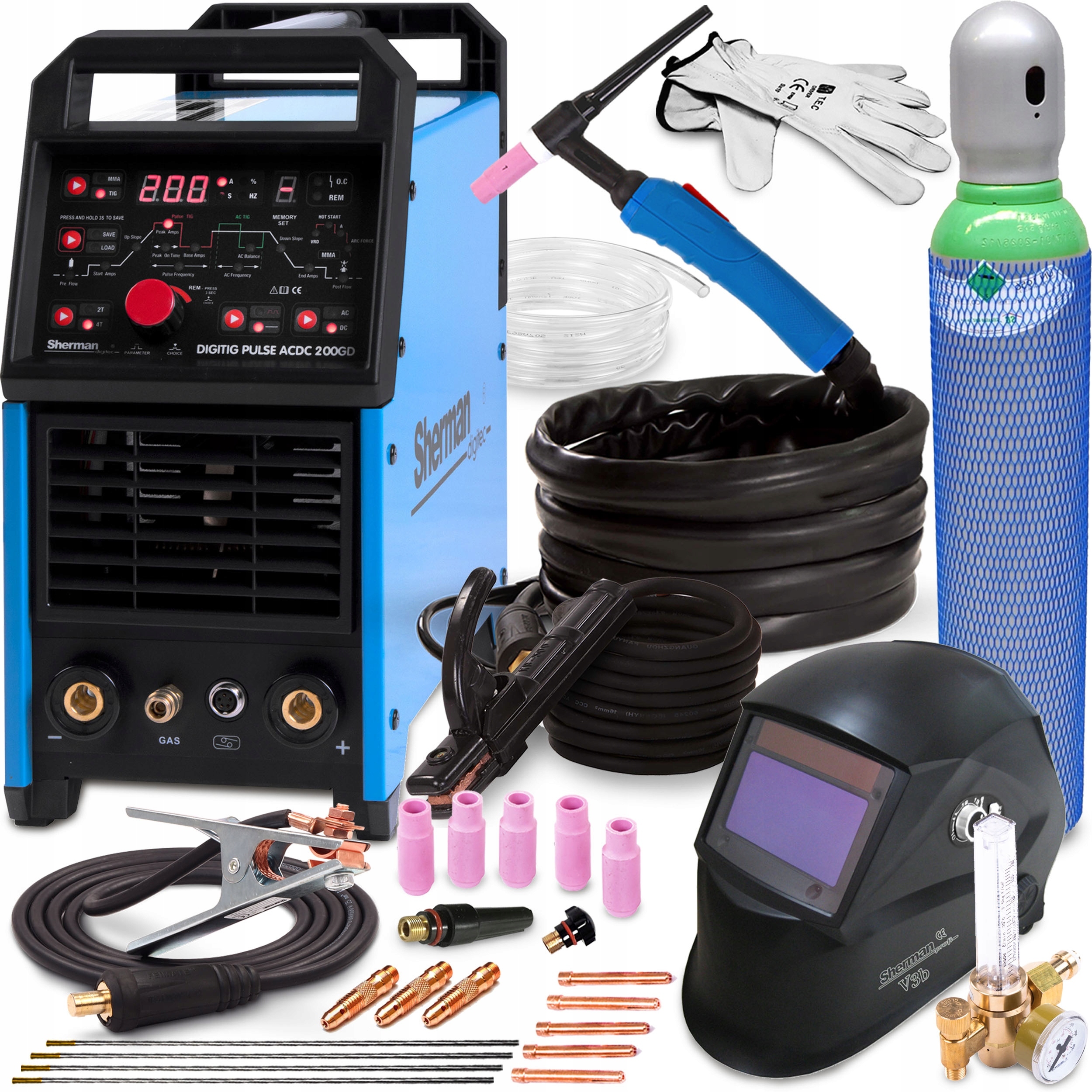 Invertorová Svářečka Sherman Digi Tig Pulse Ac DC 200GD Mma 200A